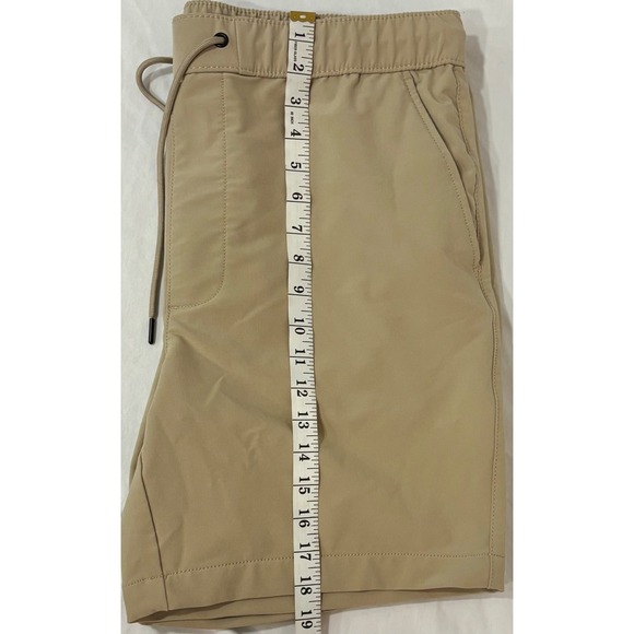 Goodfellow Tech Jogger Shorts L Khaki UPF 50+ Recycled Quick Dry Stretch - Picture 7 of 9